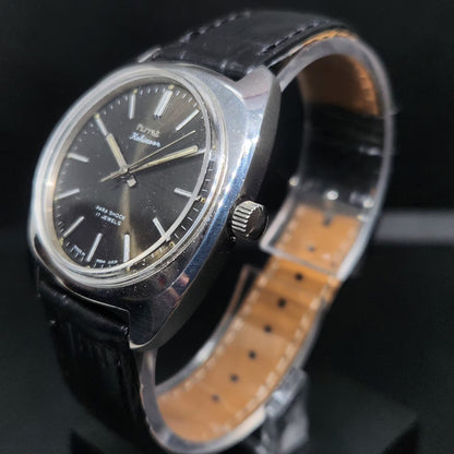 Vintage Original HMT Kohinoor Hand Winding 17 Jewels Brown Face Men's Wrist Watch HM89