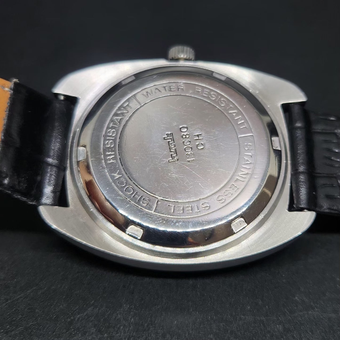 Vintage Original HMT Kohinoor Hand Winding 17 Jewels Brown Face Men's Wrist Watch HM89