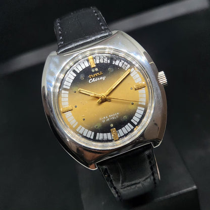 Vintage Original HMT Chirag Hand Winding 17 Jewels Gold Face Men's Wrist Watch HM90