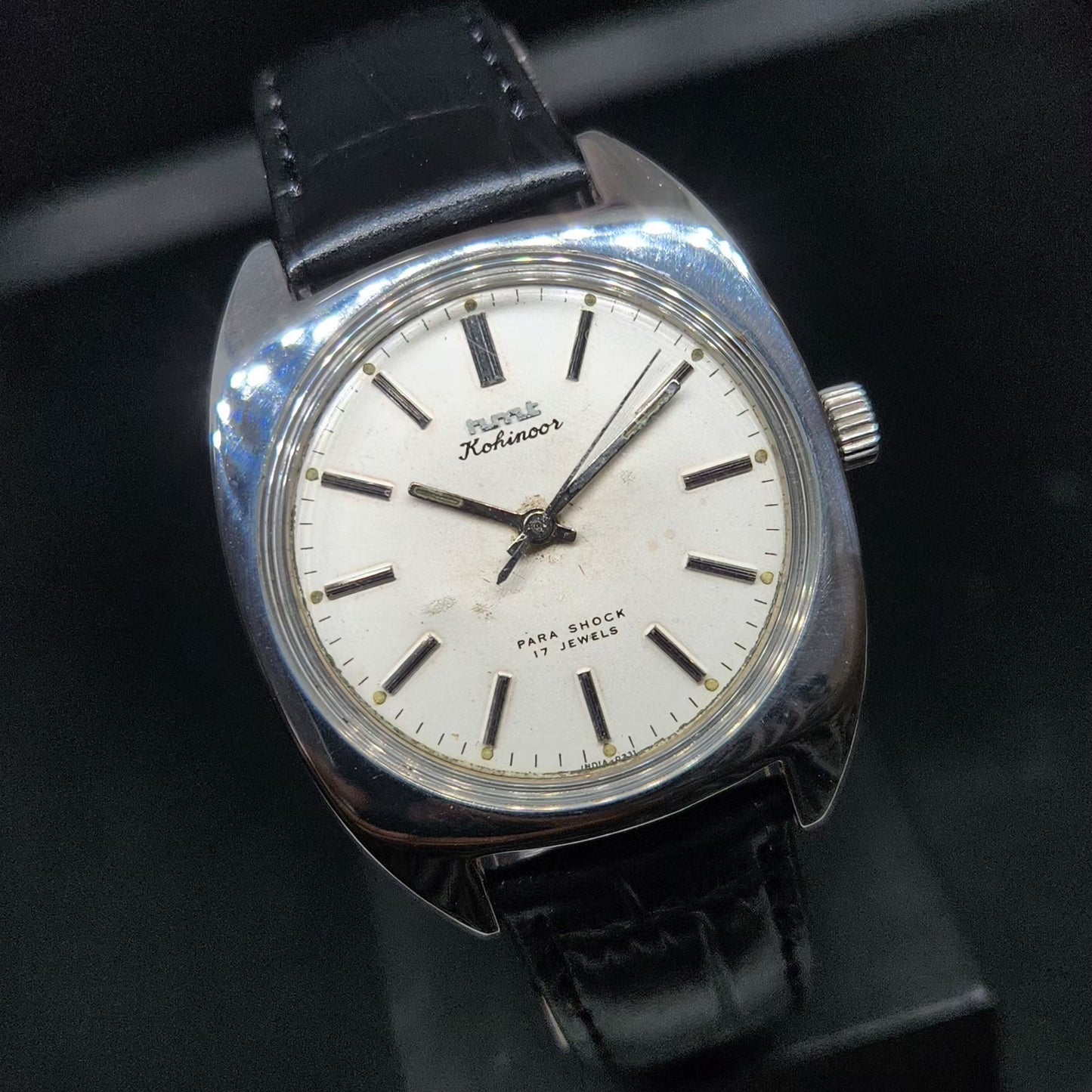 Vintage Original HMT Kohinoor Hand Winding 17 Jewels White Face Men's Wrist Watch HM91