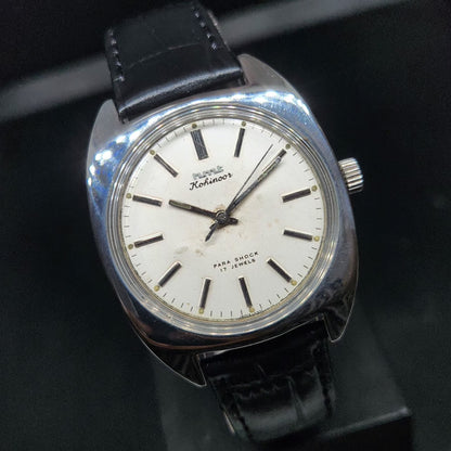 Vintage Original HMT Kohinoor Hand Winding 17 Jewels White Face Men's Wrist Watch HM91