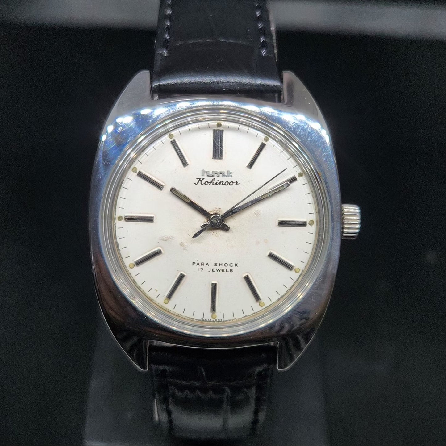 Vintage Original HMT Kohinoor Hand Winding 17 Jewels White Face Men's Wrist Watch HM91