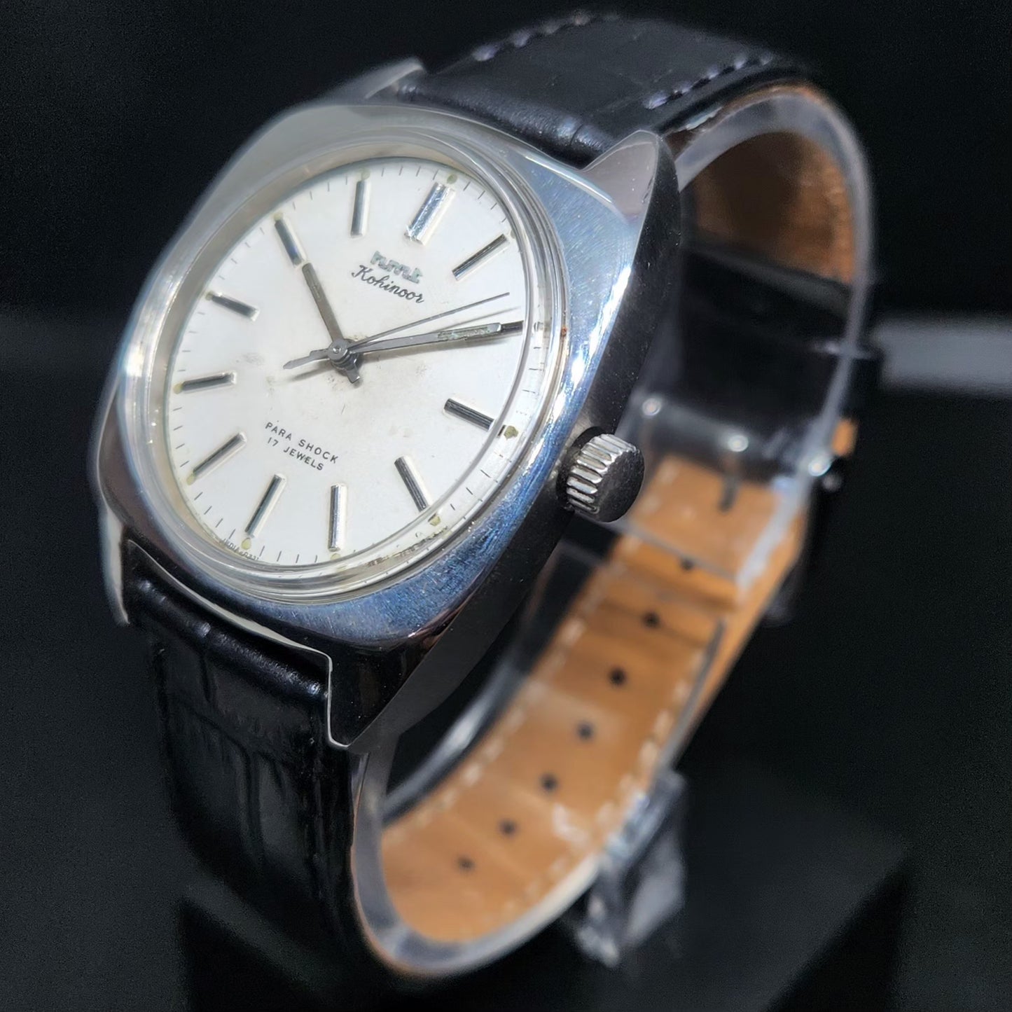 Vintage Original HMT Kohinoor Hand Winding 17 Jewels White Face Men's Wrist Watch HM91
