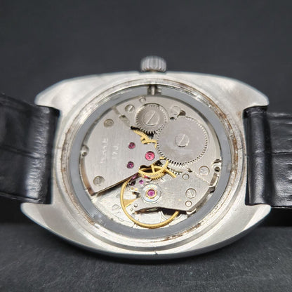 Vintage Original HMT Kohinoor Hand Winding 17 Jewels Black Face Men's Wrist Watch HM92