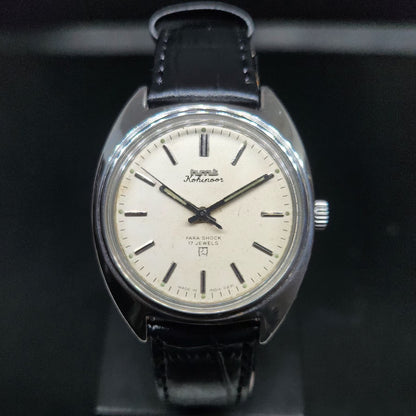 Vintage Original HMT Kohinoor Hand Winding 17 Jewels Off White Face Men's Wrist Watch HM95