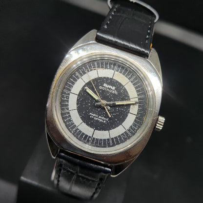 Vintage Original HMT Avinash Hand Winding 17 Jewels Black Face Men's Wrist Watch HM96