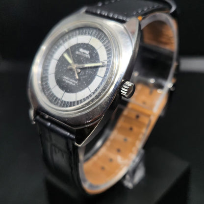 Vintage Original HMT Avinash Hand Winding 17 Jewels Black Face Men's Wrist Watch HM96