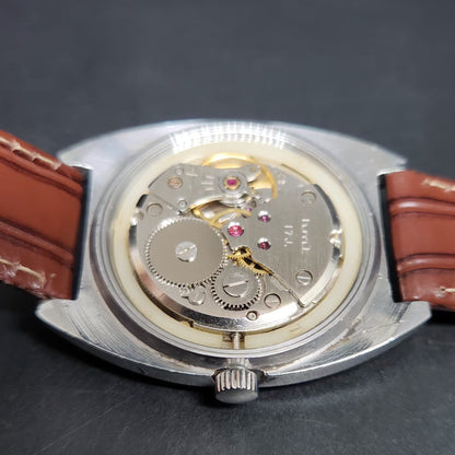 Vintage Original HMT Vijay Hand Winding 17 Jewels Gold Face Men's Wrist Watch HM97