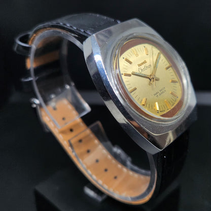 Vintage Original HMT Chethan Hand Winding 17 Jewels Gold Face Men's Wrist Watch HM98