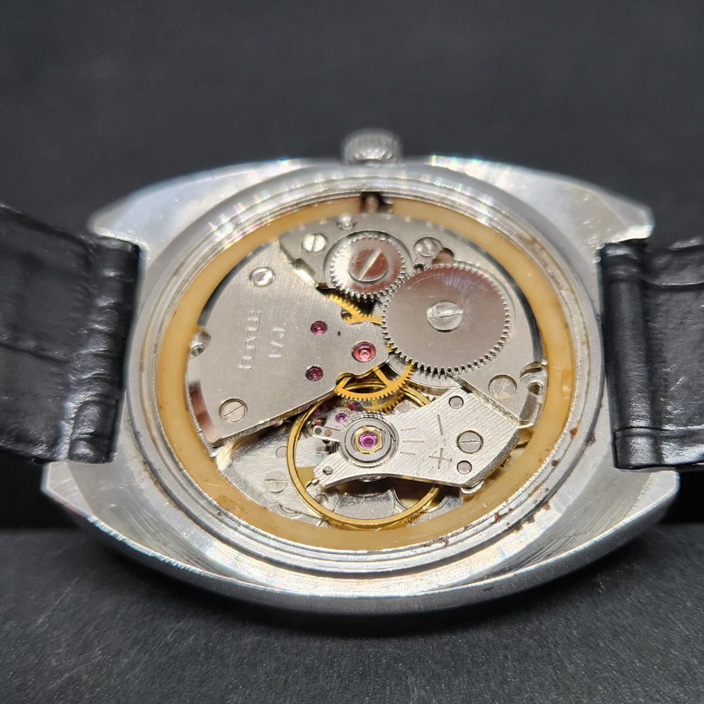 Vintage Original HMT Chethan Hand Winding 17 Jewels Gold Face Men's Wrist Watch HM98
