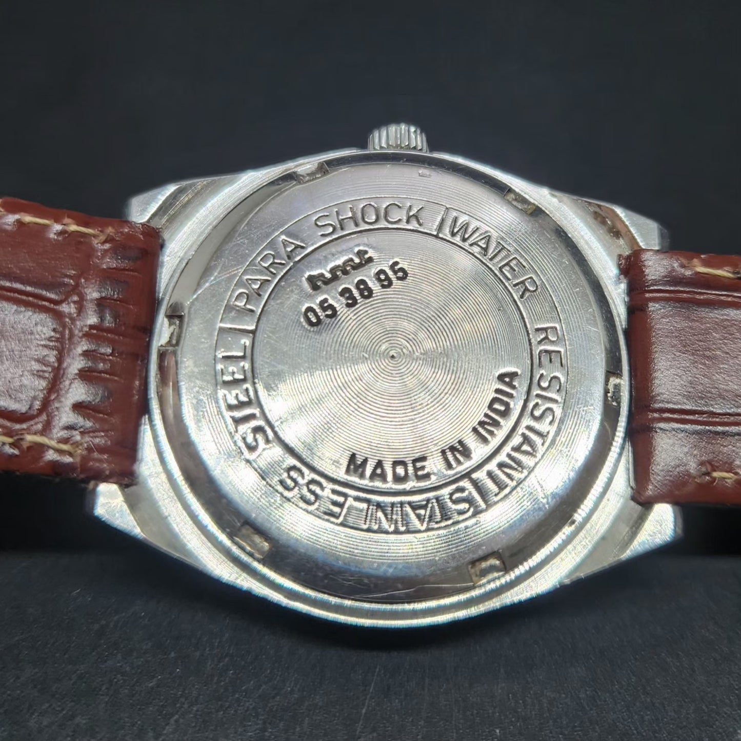 Vintage Original HMT Chirag Hand Winding 17 Jewels Brown Face Men's Wrist Watch HM99