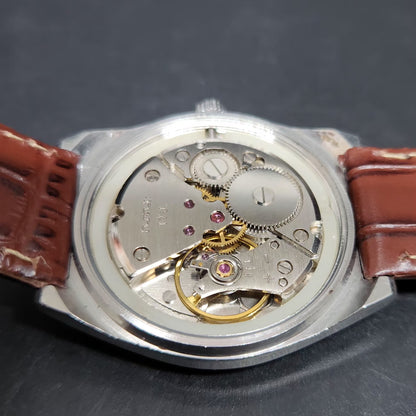 Vintage Original HMT Chirag Hand Winding 17 Jewels Brown Face Men's Wrist Watch HM99