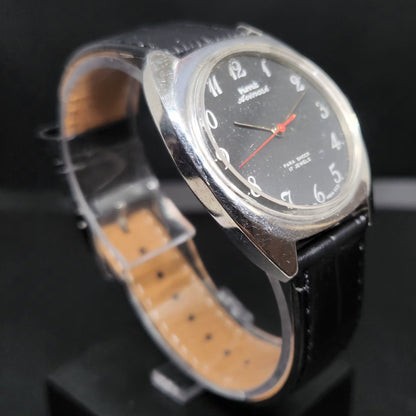 Vintage Original HMT Avinash Hand Winding 17 Jewels Black Face Men's Wrist Watch HM100