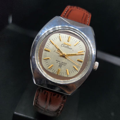 Vintage Original HMT Chethan Hand Winding 17 Jewels Gold Face Men's Wrist Watch HM101