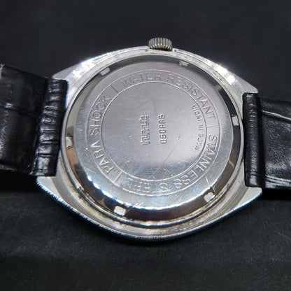 Vintage Original HMT Maurya Hand Winding 17 Jewels Gold Face Men's Wrist Watch HM103
