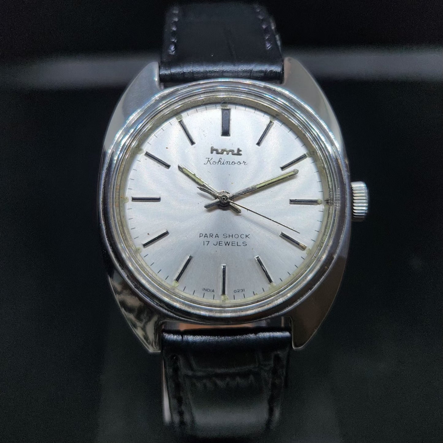 Vintage Original HMT Kohinoor Hand Winding 17 Jewels SIlver Face Men's Wrist Watch HM104
