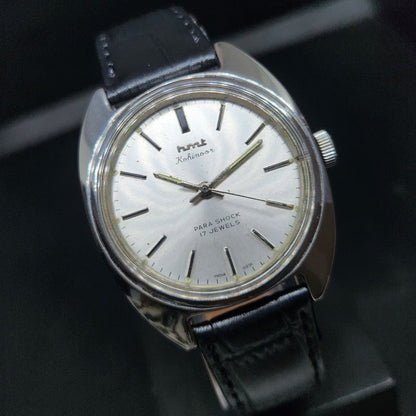Vintage Original HMT Kohinoor Hand Winding 17 Jewels SIlver Face Men's Wrist Watch HM104