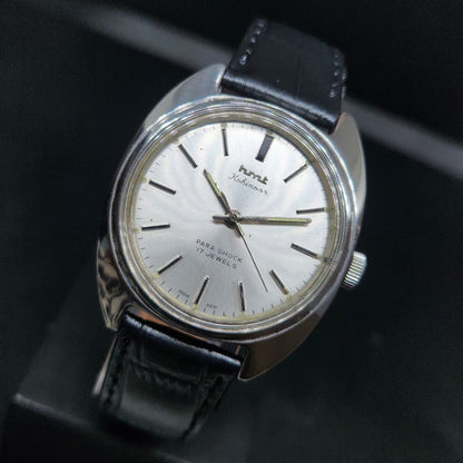Vintage Original HMT Kohinoor Hand Winding 17 Jewels SIlver Face Men's Wrist Watch HM104