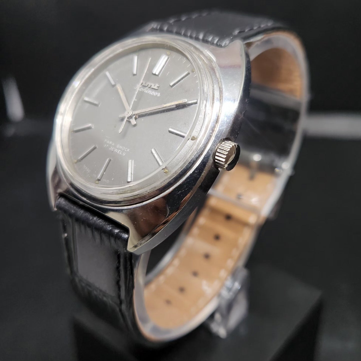 Vintage Original HMT Kohinoor Hand Winding 17 Jewels Grey Face Men's Wrist Watch HM105