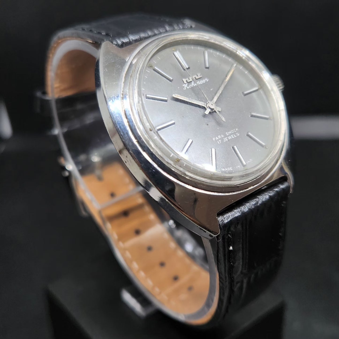 Vintage Original HMT Kohinoor Hand Winding 17 Jewels Grey Face Men's Wrist Watch HM105