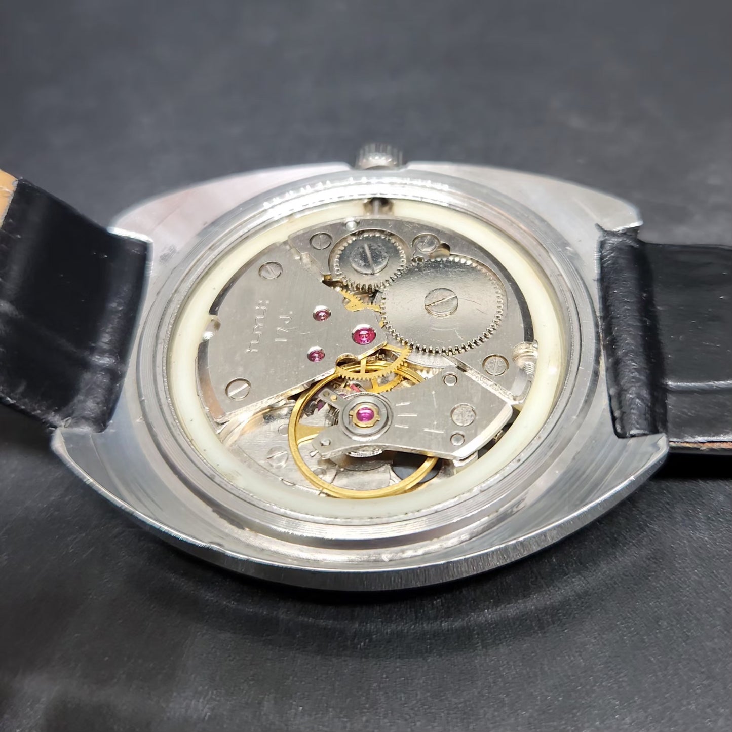 Vintage Original HMT Kohinoor Hand Winding 17 Jewels Grey Face Men's Wrist Watch HM105