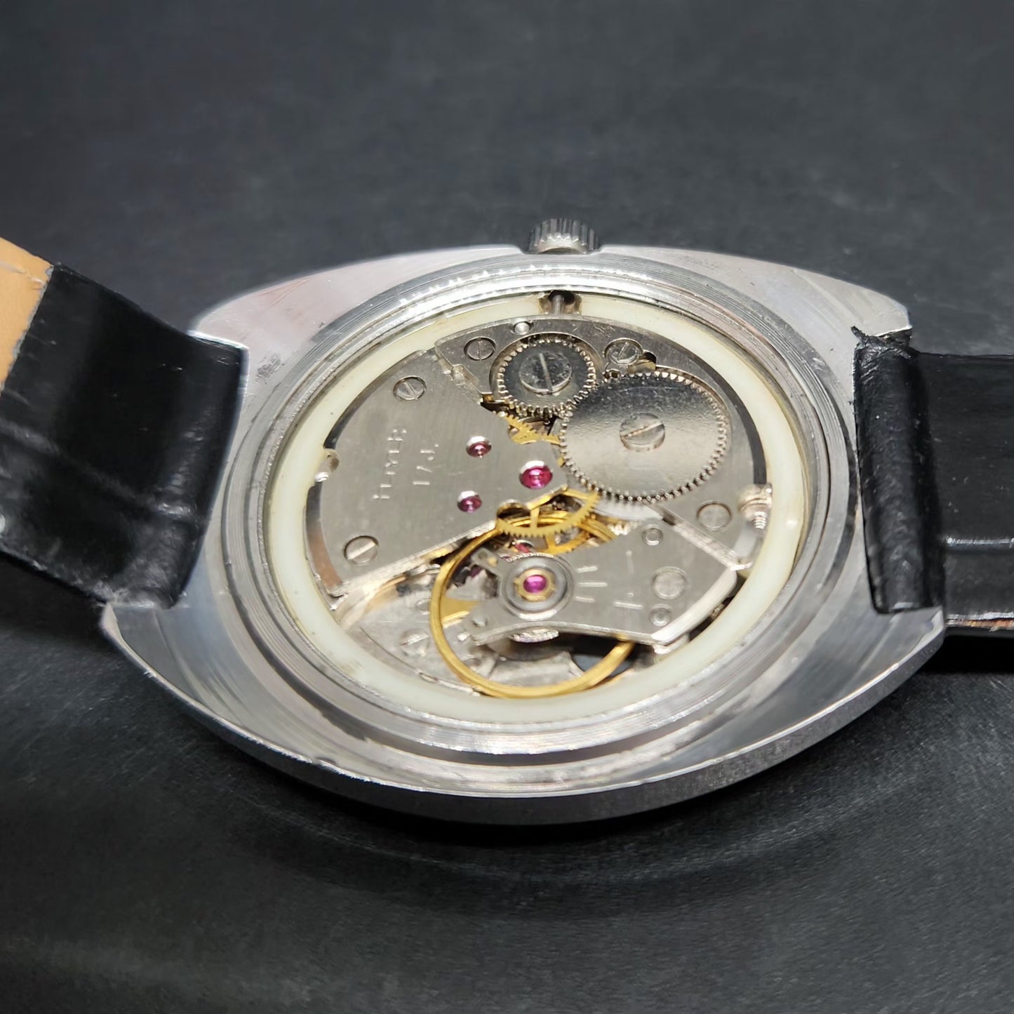 Vintage Original HMT Kohinoor Hand Winding 17 Jewels Grey Face Men's Wrist Watch HM105