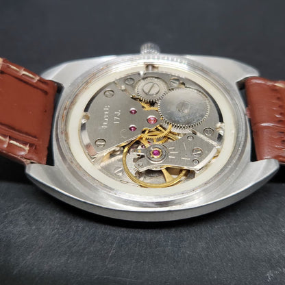 Vintage Original HMT Kohinoor Hand Winding 17 Jewels Silver Face Men's Wrist Watch HM106