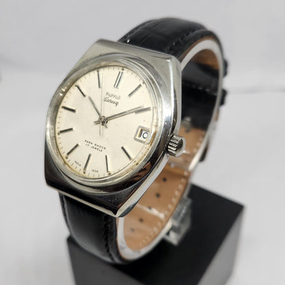 Vintage Original HMT Tareeq Hand Winding 17 Jewels Cream Face Date Men's Wrist Watch HM108