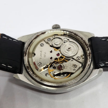 Vintage Original HMT Tareeq Hand Winding 17 Jewels Cream Face Date Men's Wrist Watch HM108