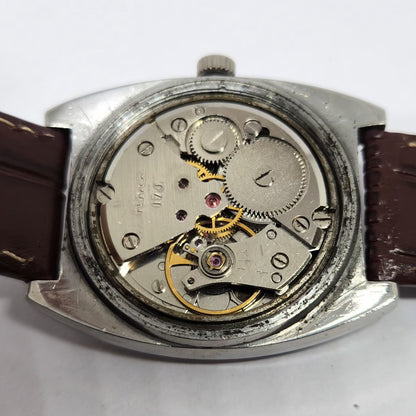 Vintage Original HMT Vijay Hand Winding 17 Jewels Silver Face Men's Wrist Watch HM109