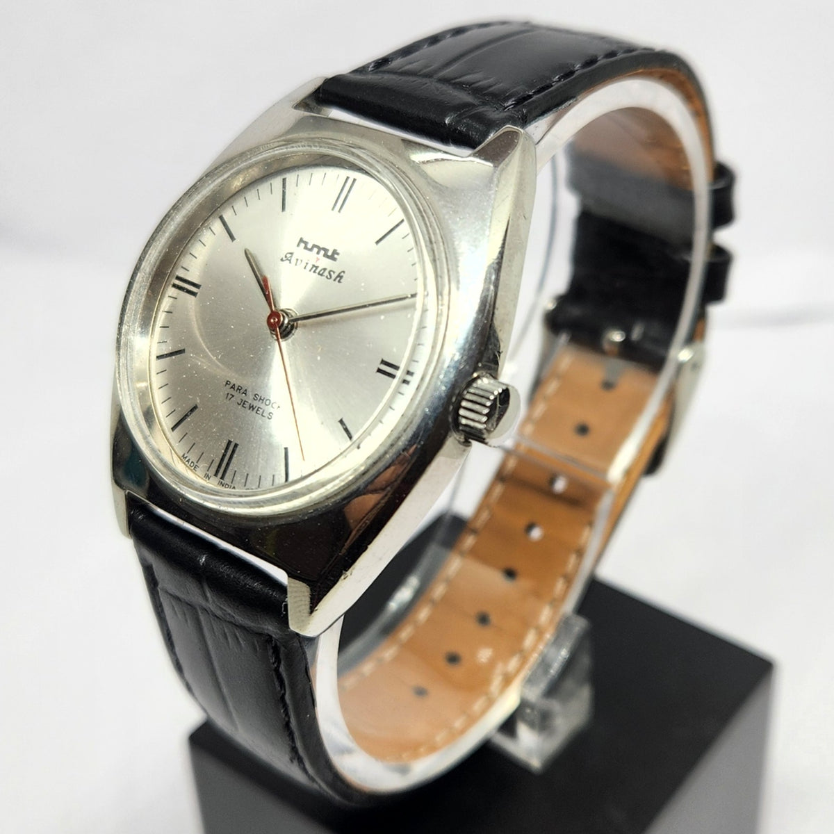 Vintage Original HMT Avinash Hand Winding 17 Jewels Silver Face Men's Wrist Watch HM110