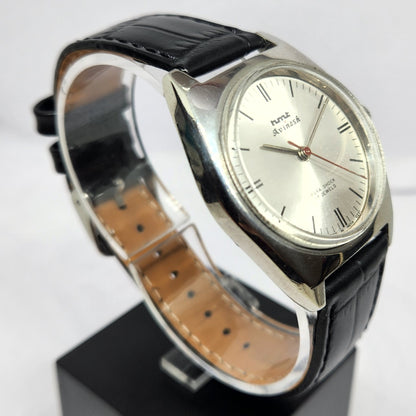Vintage Original HMT Avinash Hand Winding 17 Jewels Silver Face Men's Wrist Watch HM110