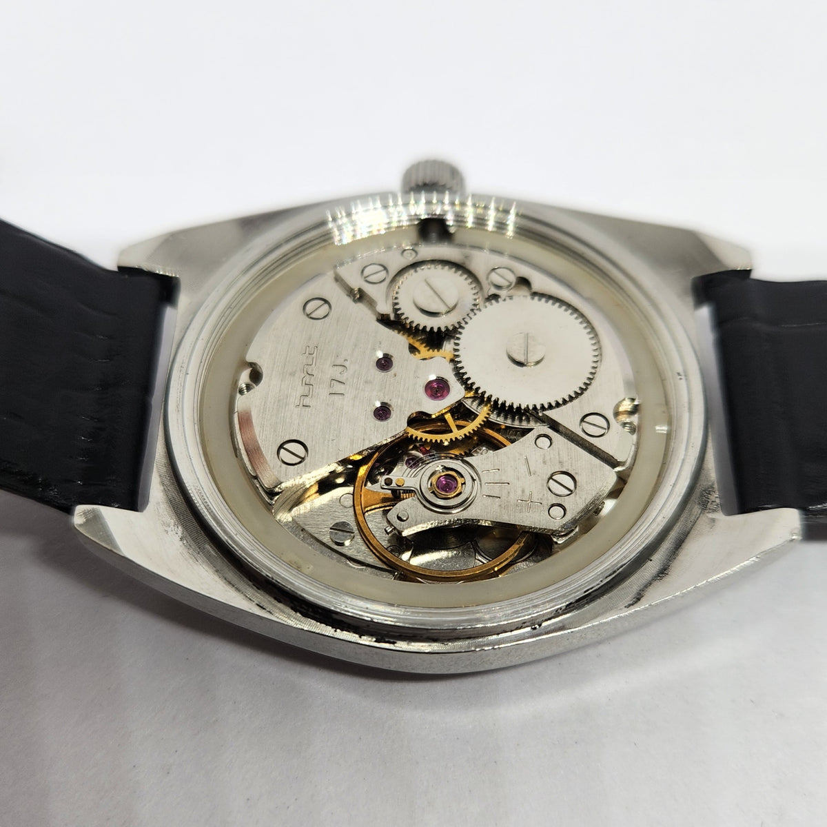 Vintage Original HMT Avinash Hand Winding 17 Jewels Silver Face Men's Wrist Watch HM110