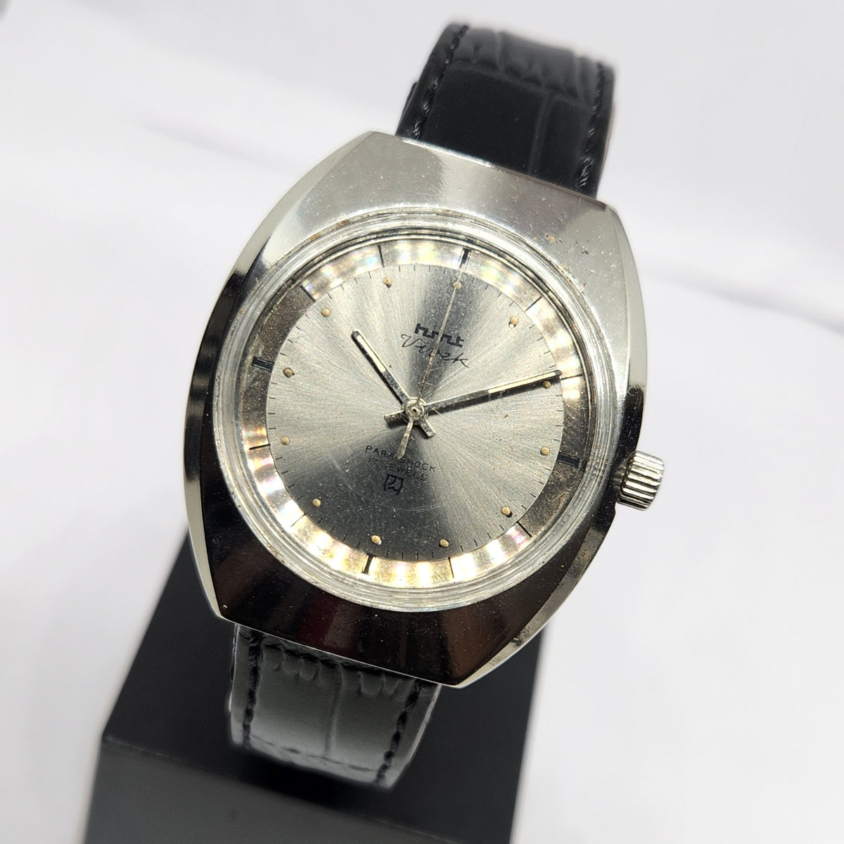 Vintage Original HMT Vivek Hand Winding 17 Jewels Silver Face Men's Wrist Watch HM111