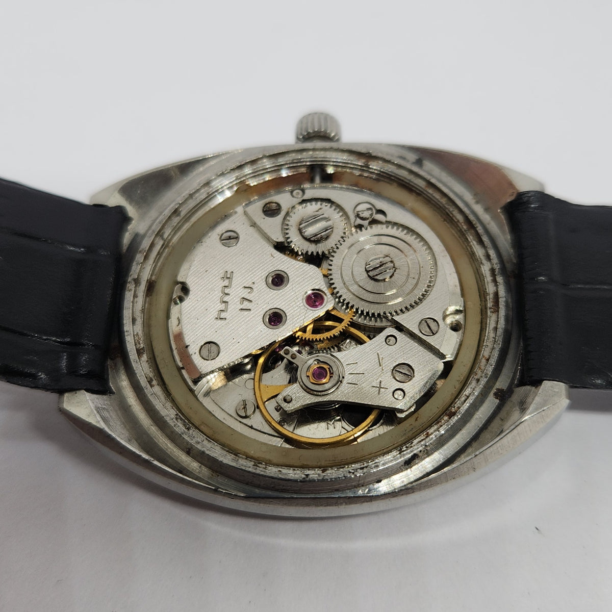 Vintage Original HMT Vivek Hand Winding 17 Jewels Silver Face Men's Wrist Watch HM111