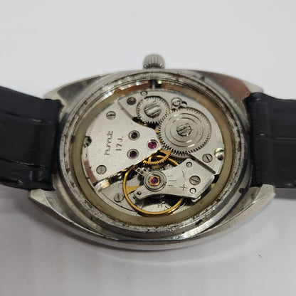 Vintage Original HMT Vivek Hand Winding 17 Jewels Silver Face Men's Wrist Watch HM111