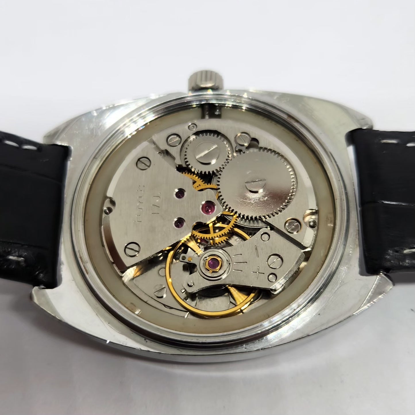 Vintage Original HMT Vijay Hand Winding 17 Jewels Gold Face Men's Wrist Watch HM112