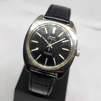 Vintage Original HMT Kohinoor Hand Winding 17 Jewels Black Face Men's Wrist Watch HM113