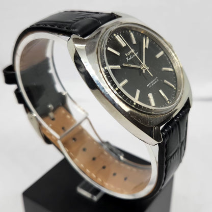 Vintage Original HMT Kohinoor Hand Winding 17 Jewels Black Face Men's Wrist Watch HM113