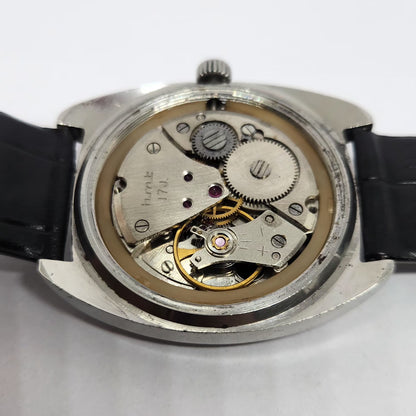 Vintage Original HMT Kohinoor Hand Winding 17 Jewels Black Face Men's Wrist Watch HM113