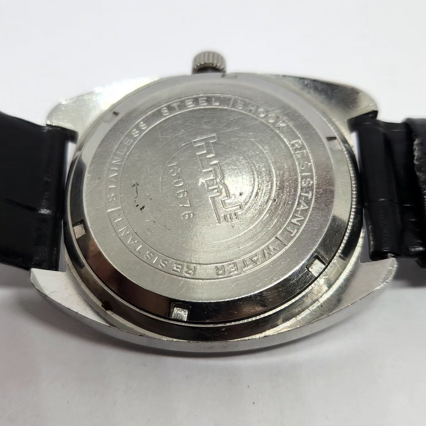 Vintage Original HMT Kohinoor Hand Winding 17 Jewels Black Face Men's Wrist Watch HM114