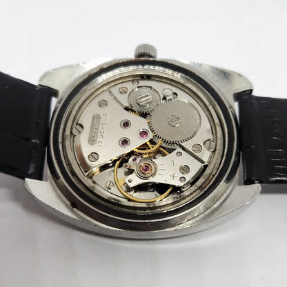 Vintage Original HMT Kohinoor Hand Winding 17 Jewels Black Face Men's Wrist Watch HM114