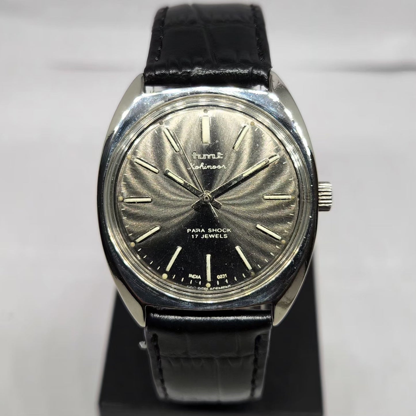 Vintage Original HMT Kohinoor Hand Winding 17 Jewels Grey Face Men's Wrist Watch HM115