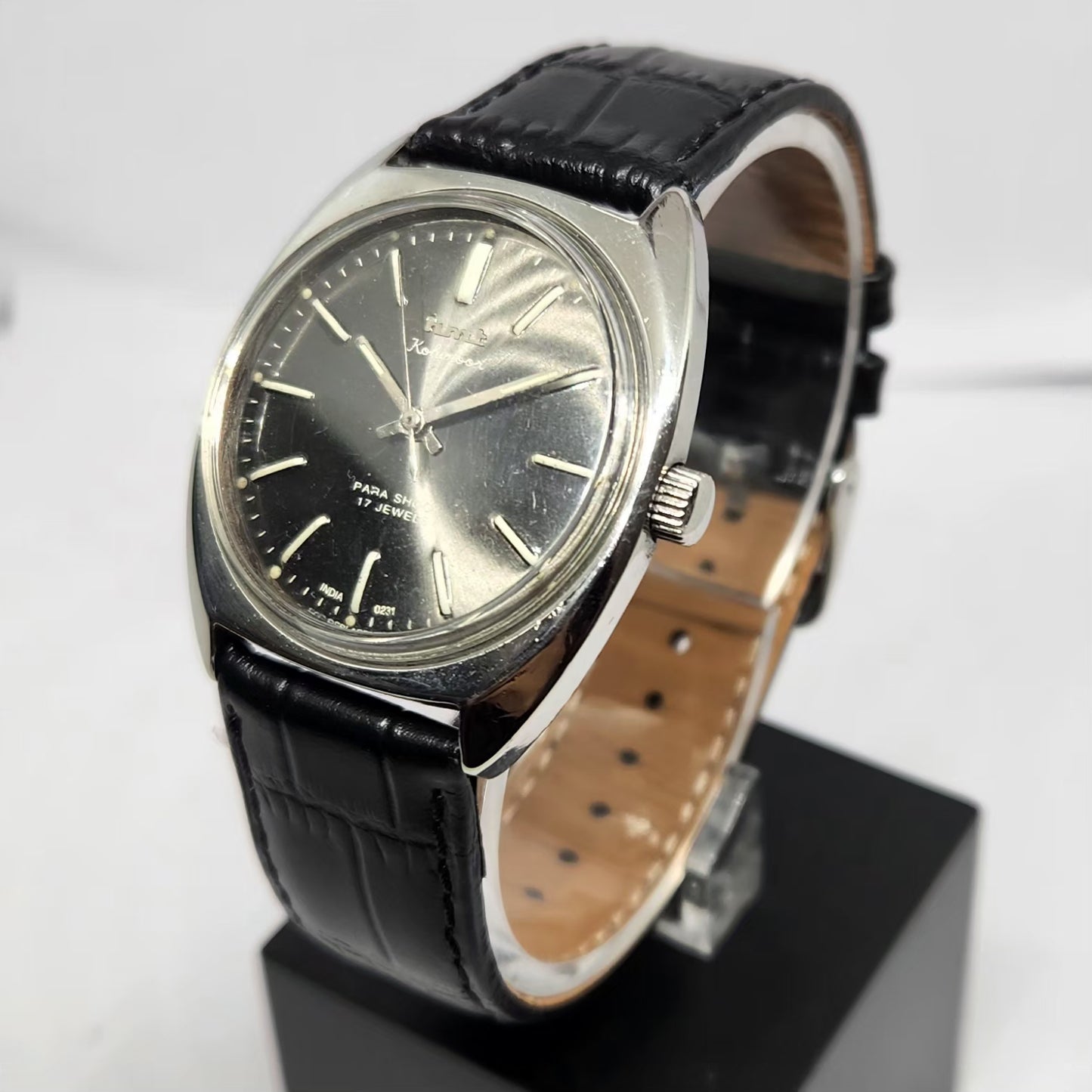 Vintage Original HMT Kohinoor Hand Winding 17 Jewels Grey Face Men's Wrist Watch HM115