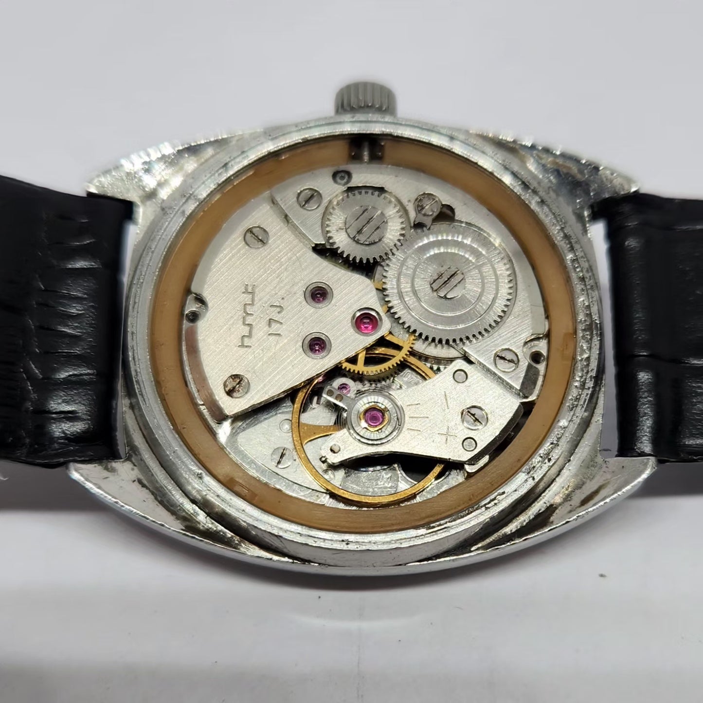 Vintage Original HMT Kohinoor Hand Winding 17 Jewels Grey Face Men's Wrist Watch HM115