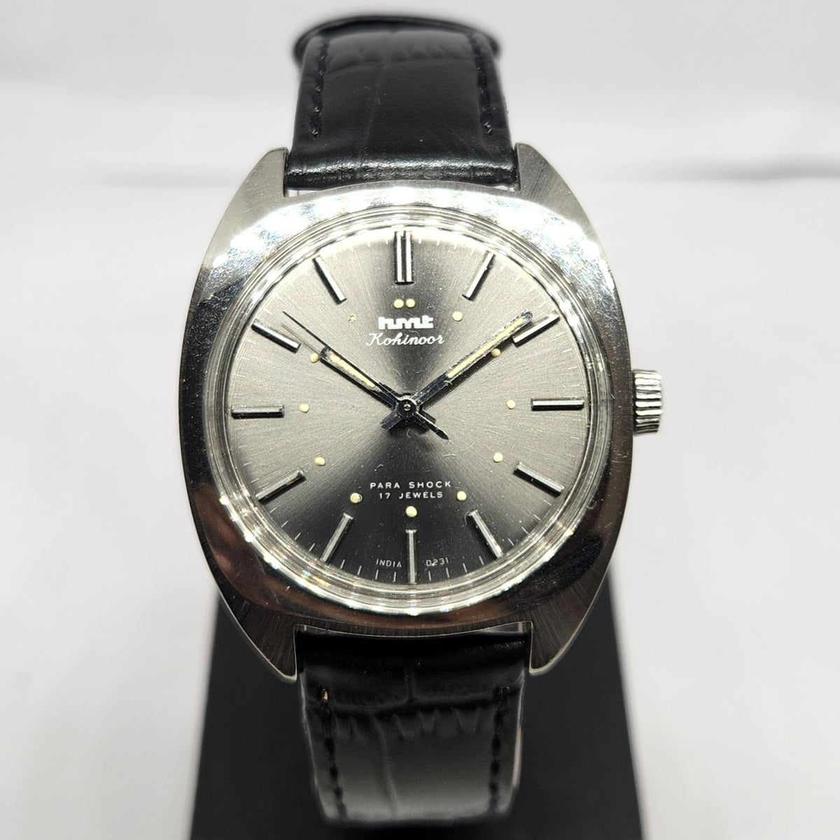 Vintage Original HMT Kohinoor Hand Winding 17 Jewels Silver Face Men's Wrist Watch HM116