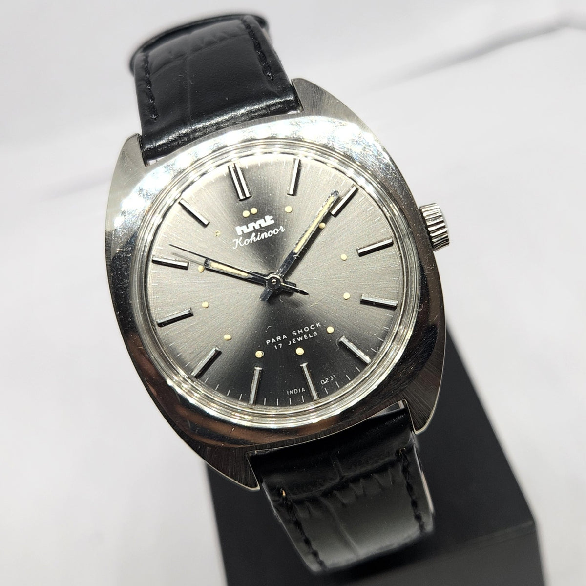 Vintage Original HMT Kohinoor Hand Winding 17 Jewels Silver Face Men's Wrist Watch HM116