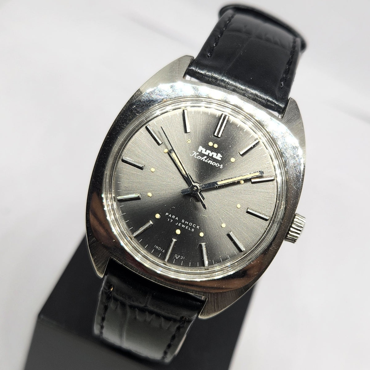Vintage Original HMT Kohinoor Hand Winding 17 Jewels Silver Face Men's Wrist Watch HM116