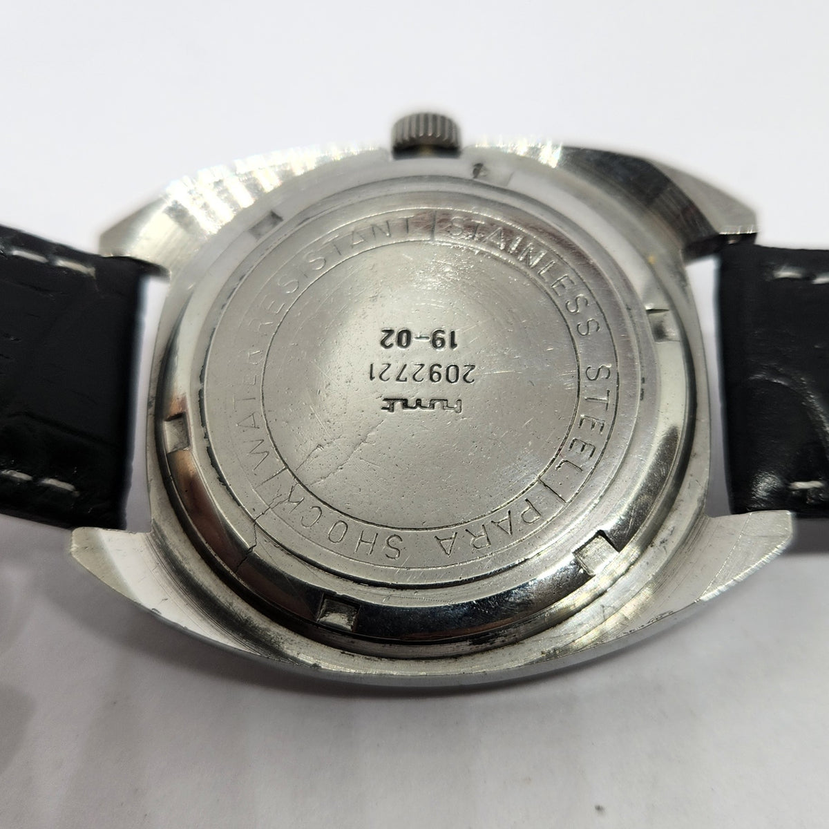 Vintage Original HMT Kohinoor Hand Winding 17 Jewels Black Face Men's Wrist Watch HM117