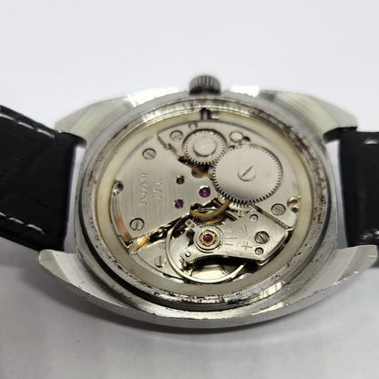 Vintage Original HMT Kohinoor Hand Winding 17 Jewels Black Face Men's Wrist Watch HM117